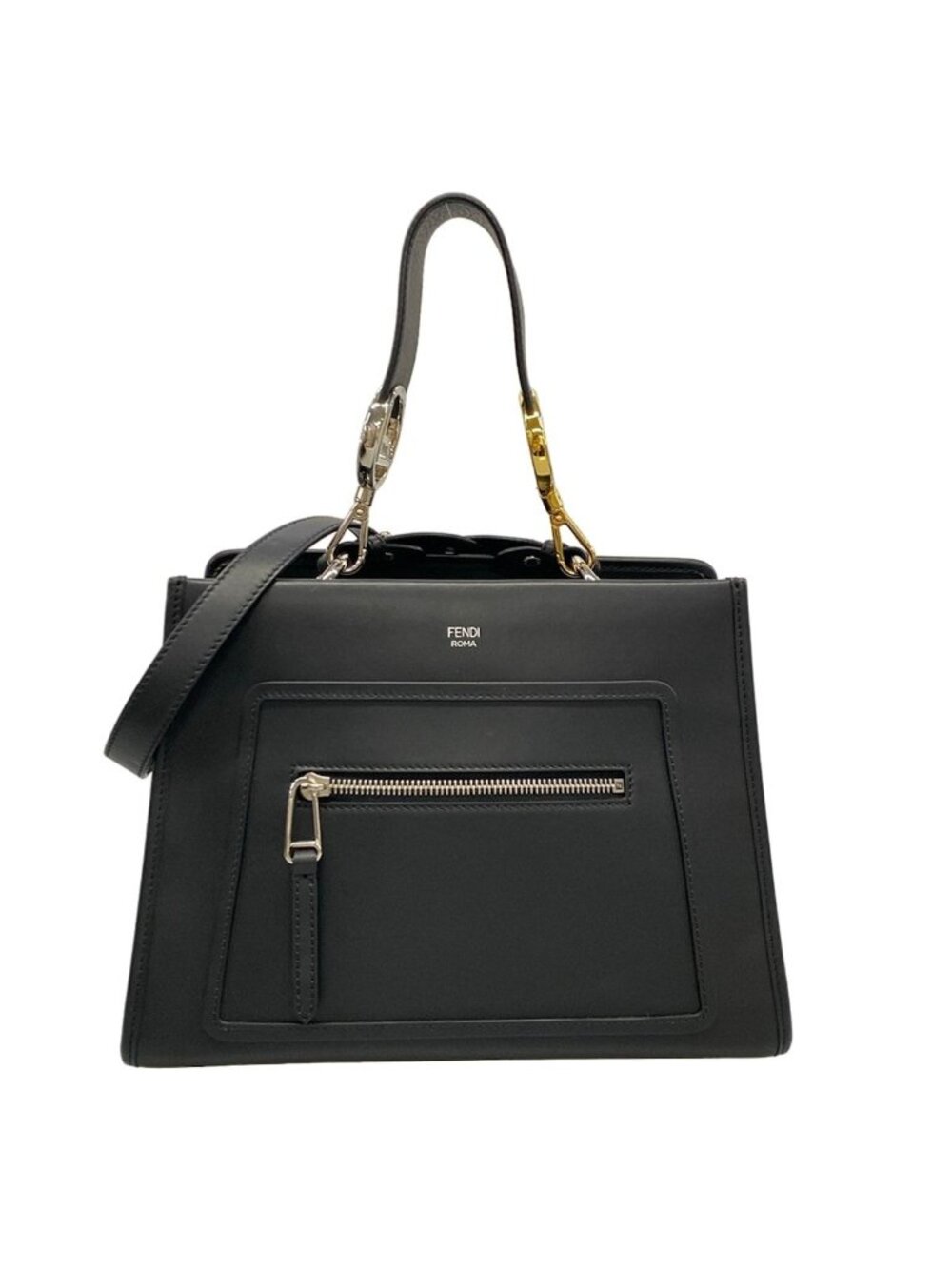 Fendi Handbag Run Away Small Black Leather